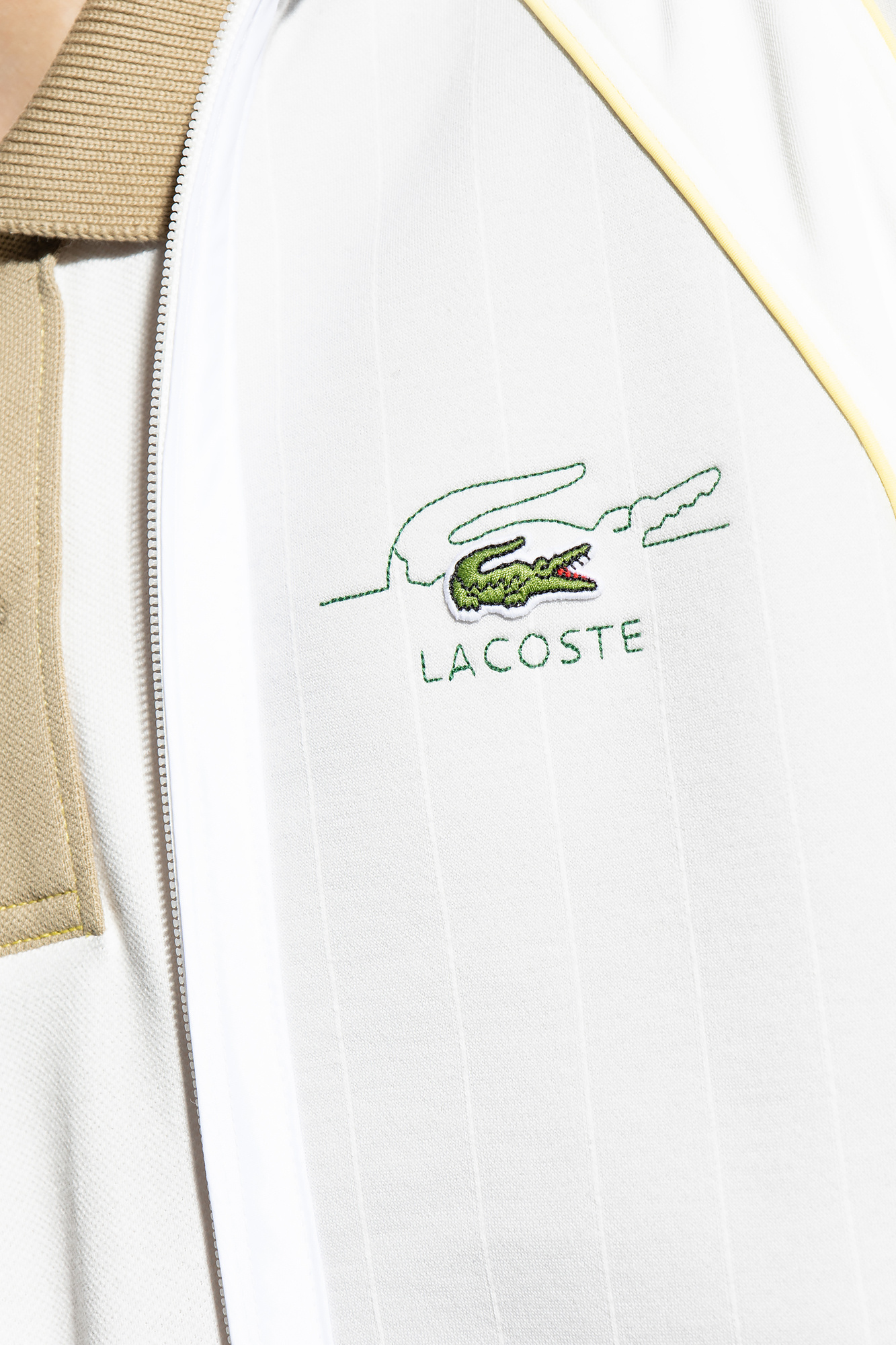 Lacoste collegiate textured logo sweatshirt in black hot sale